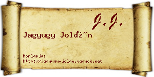 Jagyugy Jolán névjegykártya